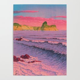 Morning Sea at Shiribeshi by Kawase Hasui Poster