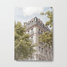 Paris City View | French Street Architecture Art Print | Urban Travel Photography In France Metal Print