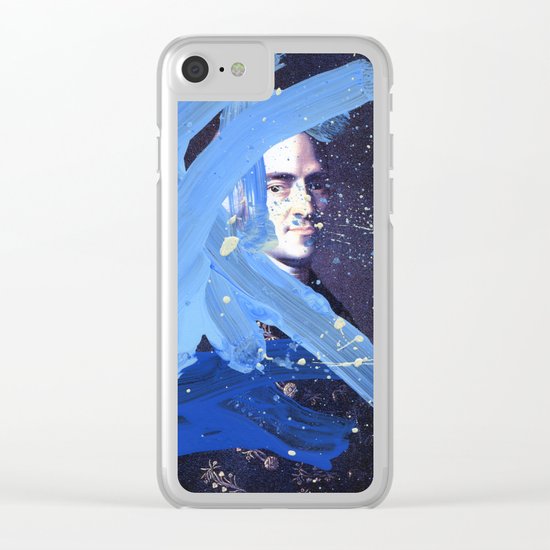 Blue Explosion Clear iPhone Case