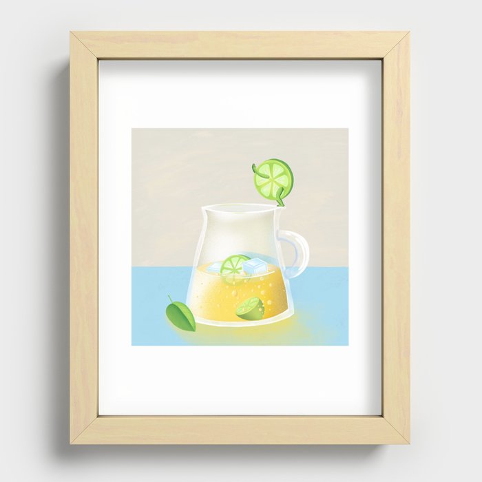 Lime Swimmer Recessed Framed Print