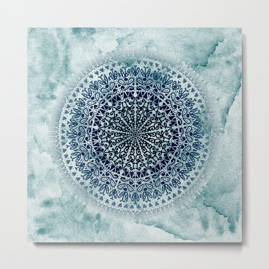 BLUE ICELAND MANDALA Metal Print