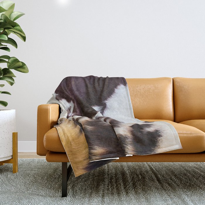 Faux Fur Cowhide (digital art, smooth print) Throw Blanket
