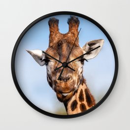 Rothschild’s giraffe with the tip of his tongue poking out Wall Clock