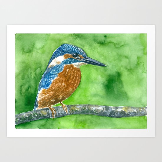 Kingfisher bird Art Print