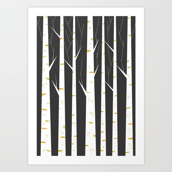 Birch forest Art Print