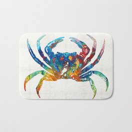 Colorful Crab Art by Sharon Cummings Bath Mat