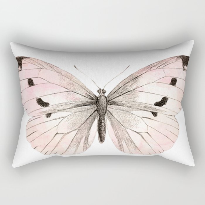 Butterfly flutter - soft peach Rectangular Pillow