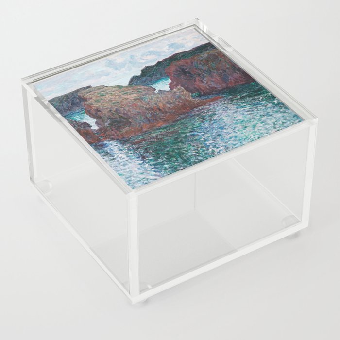 Claude Monet Rocks Port Goulphar 1886 Art Exhibition Acrylic Box