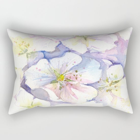 Cherry Blossoms Flowers Spring Floral Rectangular Pillow