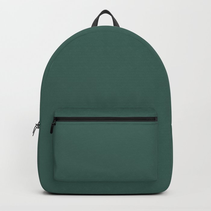 Dark Green Solid Color Pantone Smoke Pine 18-5718 TCX Shades of Blue-green Hues Backpack