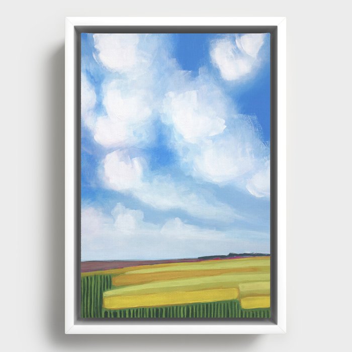 Mustard Fields in March Framed Canvas