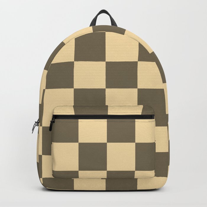 Brown Checkerboard Backpack