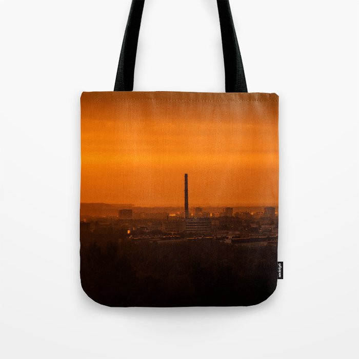 Sunset over the city Tote Bag