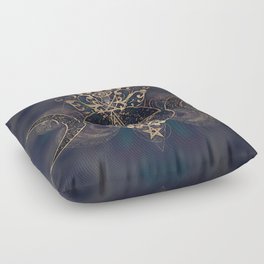 Triple Moon - Triple Goddess Gold and Purples Floor Pillow