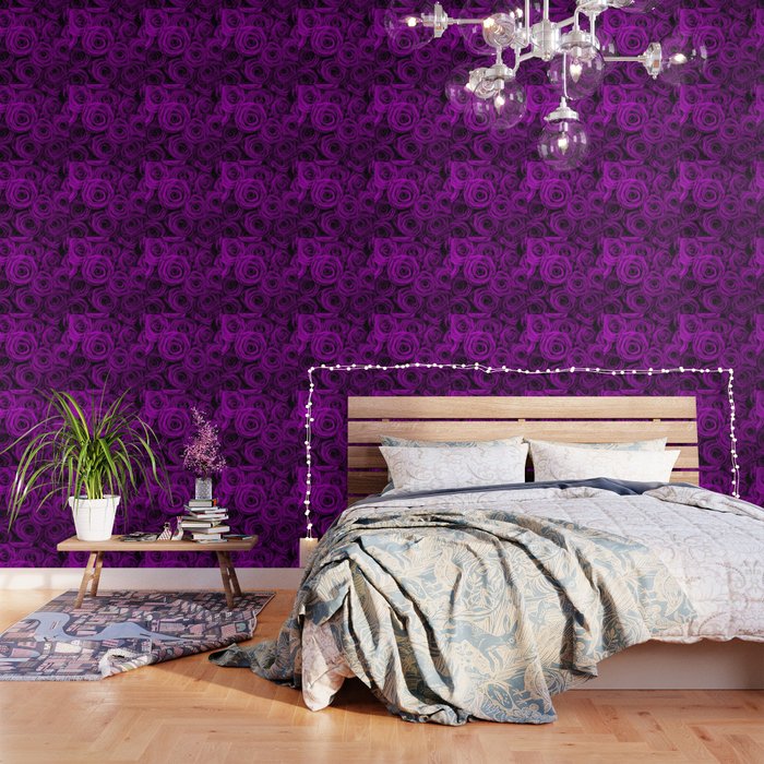 Purple Roses Wallpaper By Mirabellamarket Society6