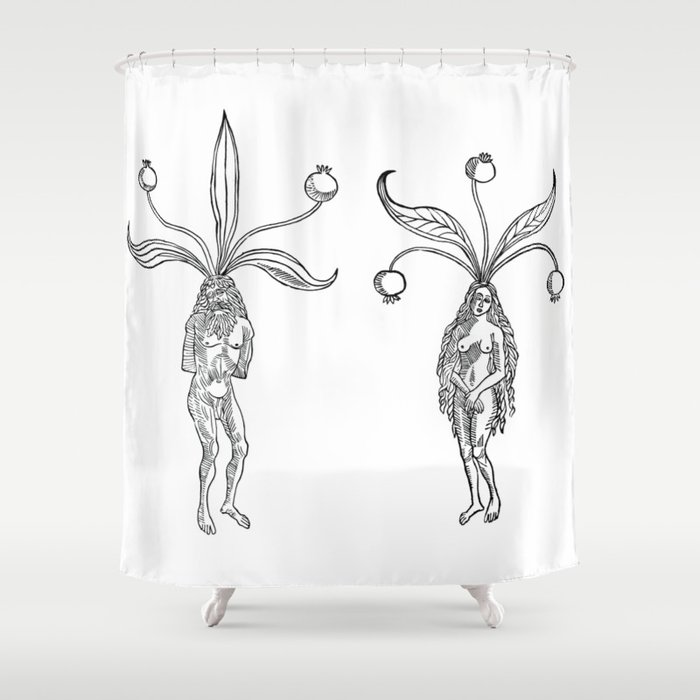 Mandragora Male and Female Mandrakes  Shower Curtain