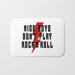 NICE BOYS DON'T PLAY ROCK N' ROLL Bath Mat | Graphicdesign, Bolt, Rock, Rocknroll, Cool, Heavymetal 