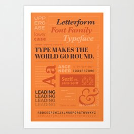 Typography Poster (Orange) Art Print