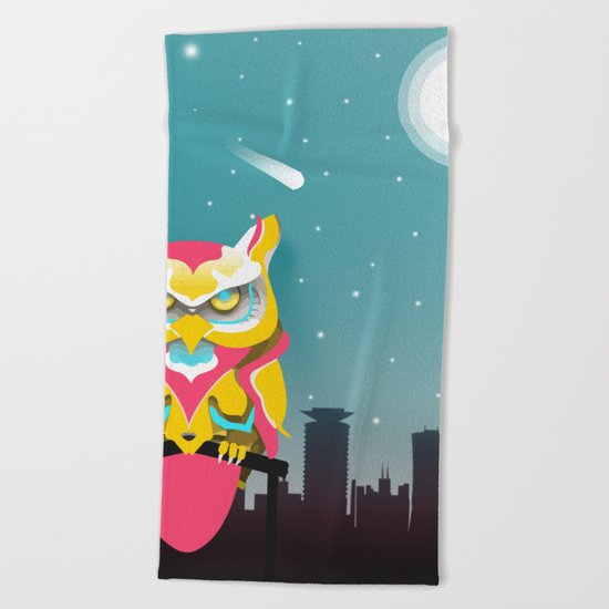 Nairobian Owl Beach Towel