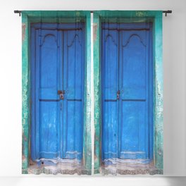 Blue Indian Door Blackout Curtain