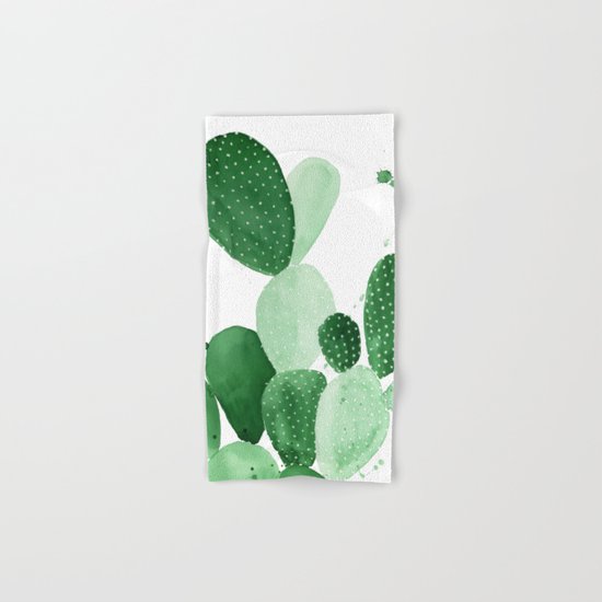 Green Paddle Cactus II Hand & Bath Towel