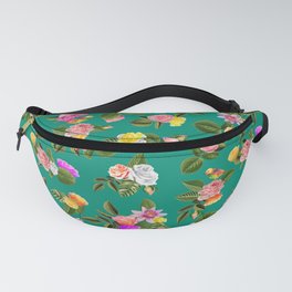 Frida Floral Fanny Pack | Floral, Fridakahlo, Flowers, Curated, Bouquet, Cutflowers, Rose, Flowering, Botanical, Green 