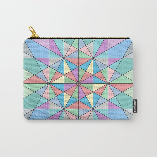 Colorful Pastel Mosaic Triangle Star Carry-All Pouch
