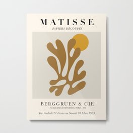 Exhibition poster-Henri Matisse (1953). Metal Print | Matisse, Monochrome, Exhibitionposter, Expressionism, Matisseposter, Modern, Minimalism, Famouspainter, Wall Art, Artposter 