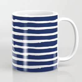 Navy Blue Stripes on White II Mug