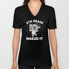 Kids 6th Grade Nailed It Koala Graduation V Neck T Shirt