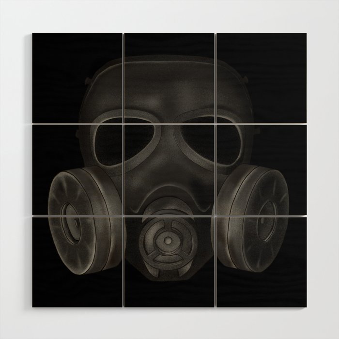 Gas Mask Wood Wall Art