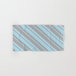 [ Thumbnail: Dark Grey & Light Blue Colored Pattern of Stripes Hand & Bath Towel ]