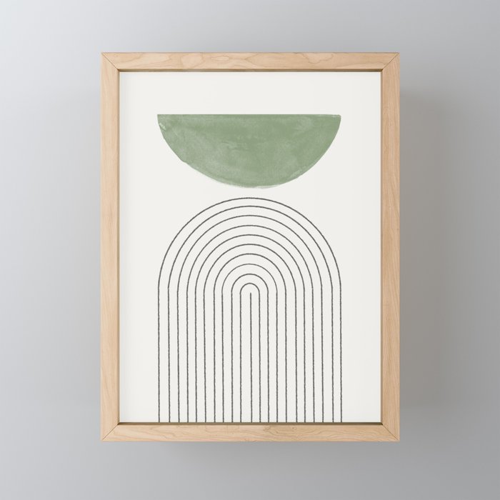Green Moon Arch Framed Mini Art Print