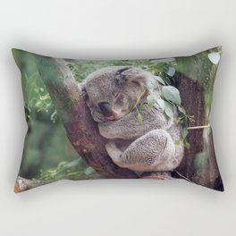Amazingly Gorgeous Little Koala Bear Resting On Tree Branch Ultra High Resolution Rectangular Pillow