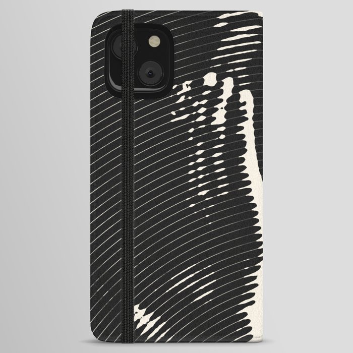 Abstract Portrait Lined Halftone Pattern iPhone Wallet Case