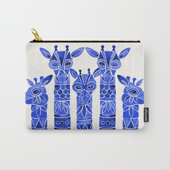 Navy Giraffes Carry-All Pouch