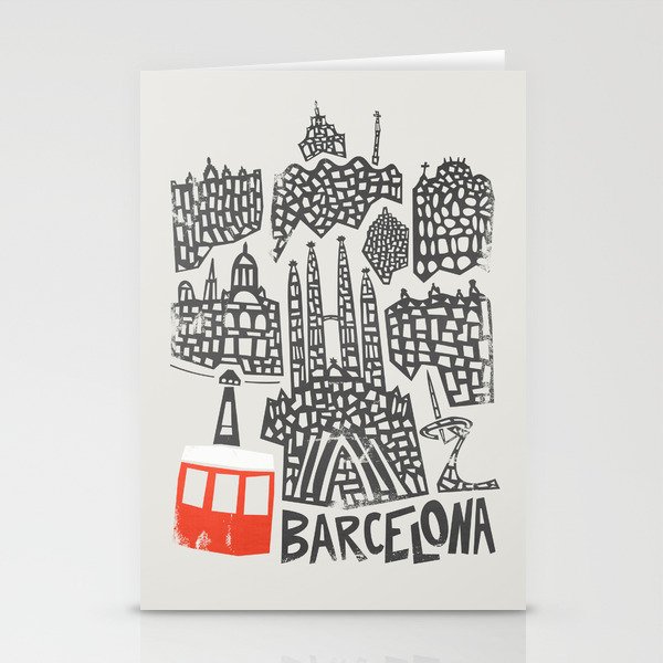 Barcelona Cityscape Stationery Cards
