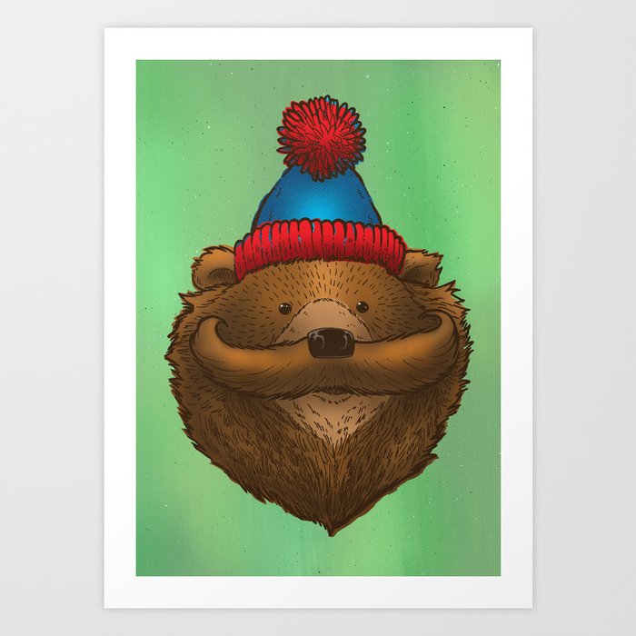 The Mustache Bear Art Print