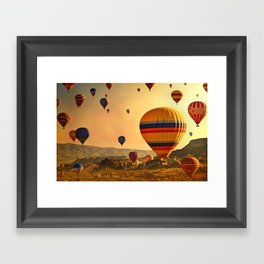 Hot Air Balloons at Sunrise in Cappadocia Framed Art Print