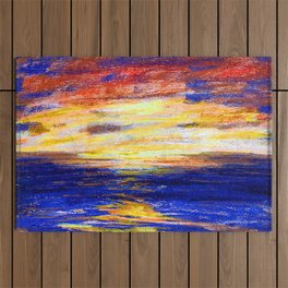 Claude Monet Sunset over the Sea Outdoor Rug