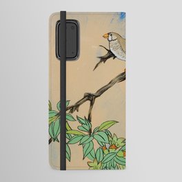 Amadina on the branch Japan Hieroglyph original artwork in japanese style J108 painting by Ksavera Android Wallet Case
