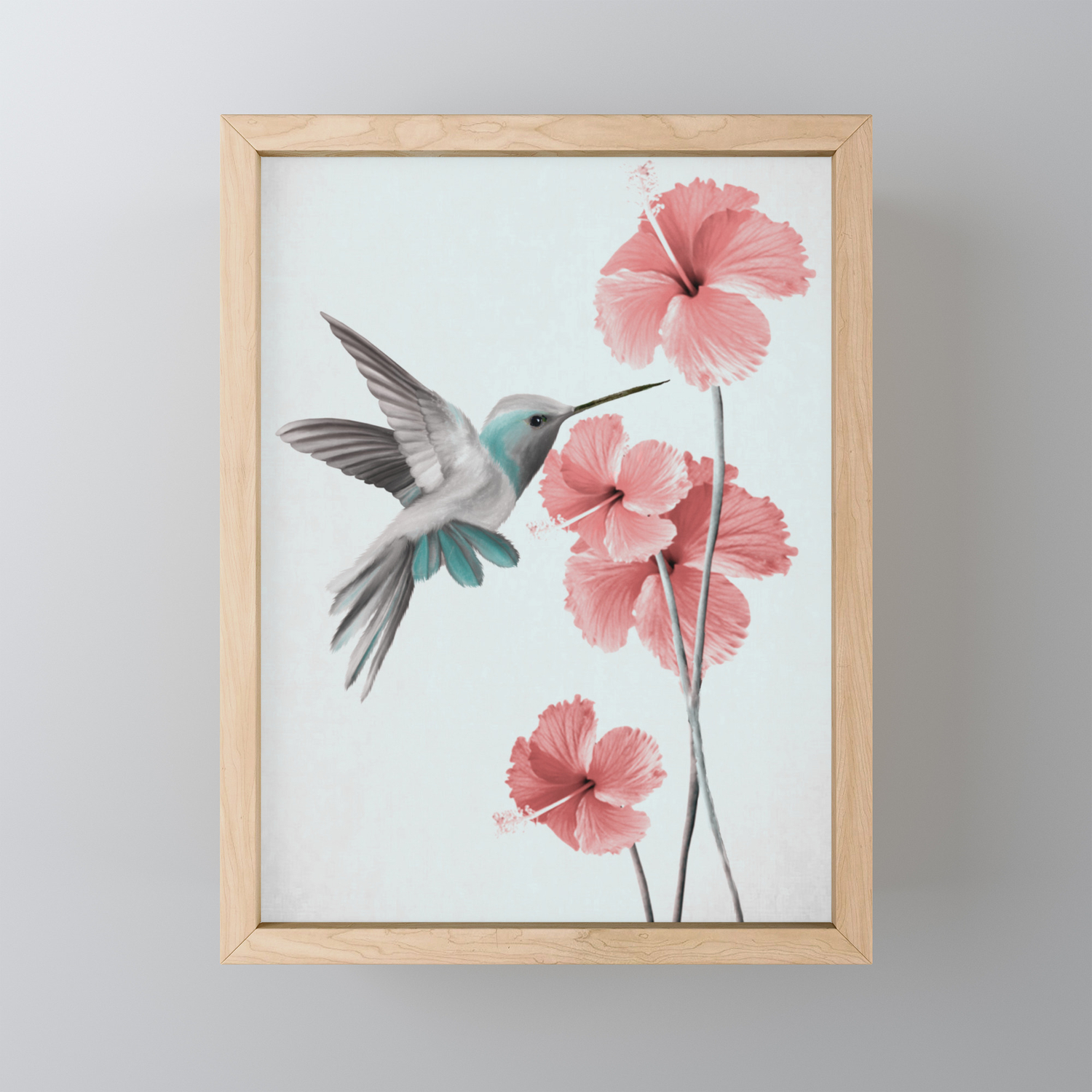 Hummingbird With Hibiscus Framed Mini Art Print By Nadja1 Society6