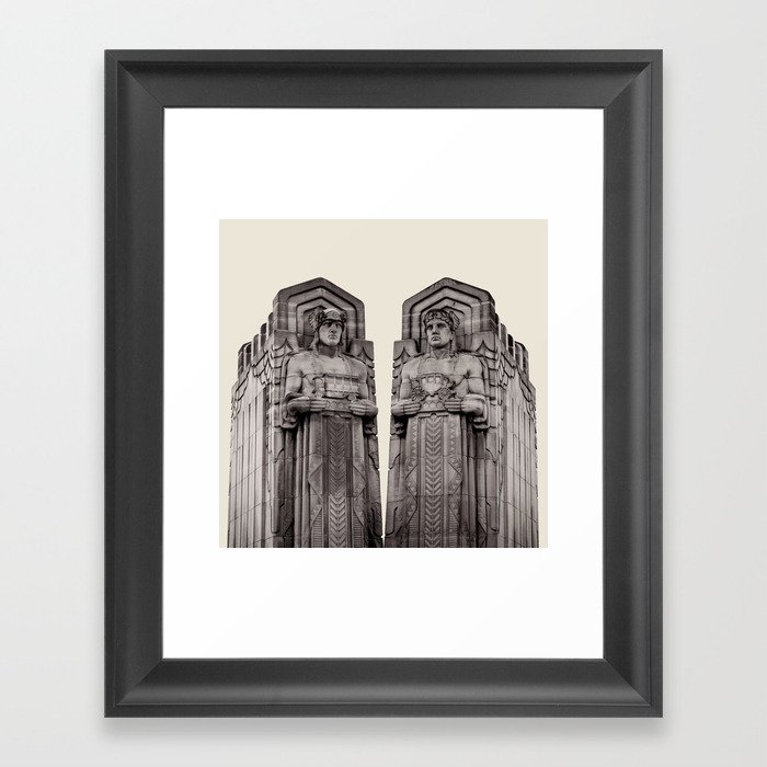 Guardians in Oatmeal Framed Art Print