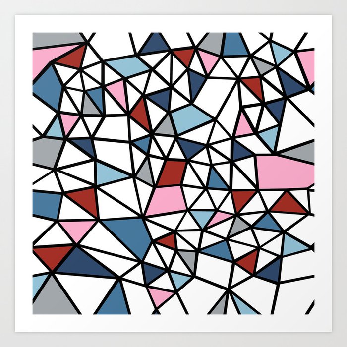 Segment Pink and Blue Art Print