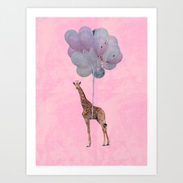 party giraffe Art Print
