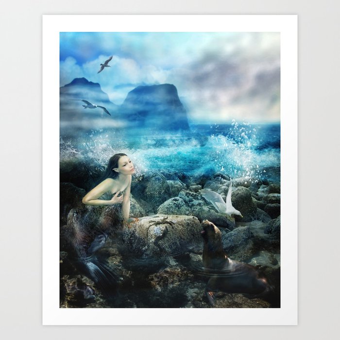 Selkie Art Print by Ginger Kelly Studio | Society6