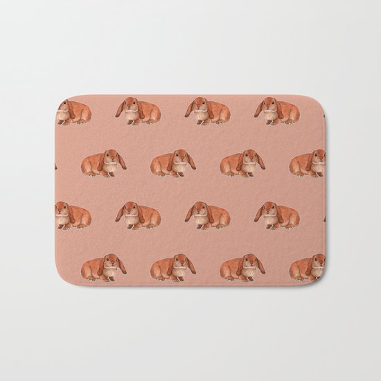 Red rabbit ram Bath Mat