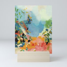 garden with sea view and olive tree Mini Art Print