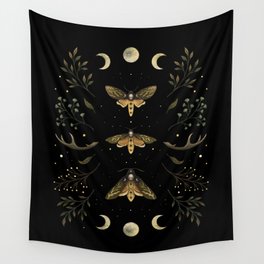 Death Head Moths Night Wall Tapestry