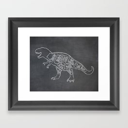 Tyrannosaurus, Rex Dinosaur (A.K.A. T REX) Butcher Meat Diagram Framed Art Print